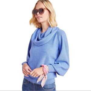 Anthropologie Jolene 100% Merino Wool Blue Pullover Cowl neck Sweater Small